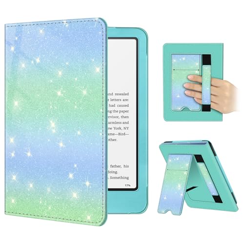 Image of Fintie Case for 7 inch /6.8 inch Kindle Paperwhite(12th /11th Generation-2024 /2021) and Kindle Colorsoft Signature Edition -Slim Foldable Stand Cover Auto Wake /Sleep for Paperwhite 2024, Glitter Seaside Ombre