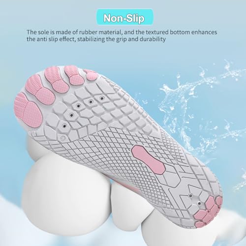 Image of Beach Water Shoes for Women Men Quick Dry Non-Slip Wide Toe Hike Barefoot Footwear for Beach Pool Aqua Swim Surf Walk