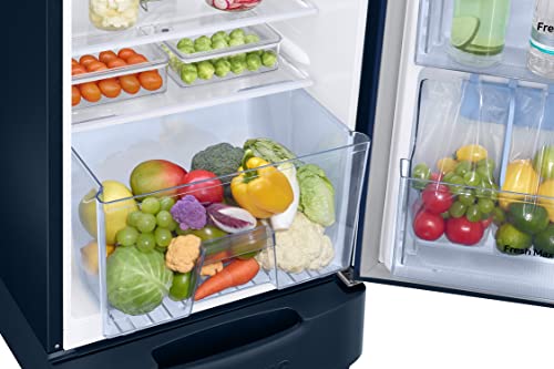 Image of Samsung 246L 3 Star Inverter Direct-Cool Single Door Refrigerator Appliance (RR26C3893CU /HL,Camellia Blue) Base Stand Drawer