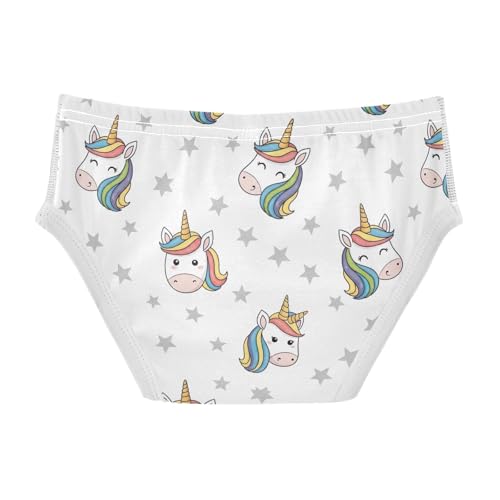 CHIFIGNO Briefs for Boys Cute Cartoon Unicorns White Cotton Boys' Underwear Breathable Soft Underwear Briefs2