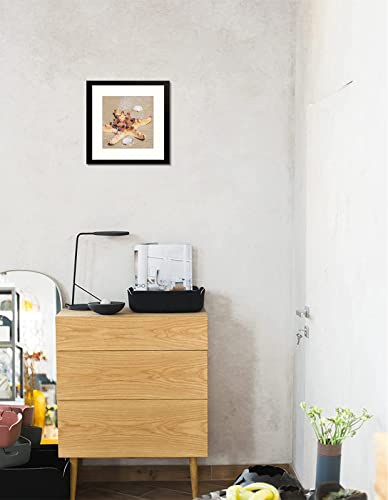 Golden State Art, 12X12 Frame With Mat, Displays 8X8 Square Picture Or 12X12 Gallery Wall Frame For 30X30 Cm Diamond Paintings Prints Photos (Black, 1-Pack, Plexiglass) #TOP5