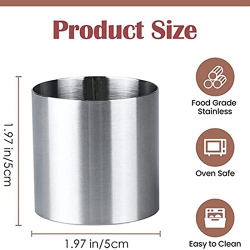 Miniatura 7 de Wupiusa 10 Piezas De Anillos De Mousse De Acero Inoxidable Cortadora De Galletas Redonda Molde Para Pasteles Herramienta De Pastelería Para Hornear De Cocina Para Tarta, Fondant, Etc.
