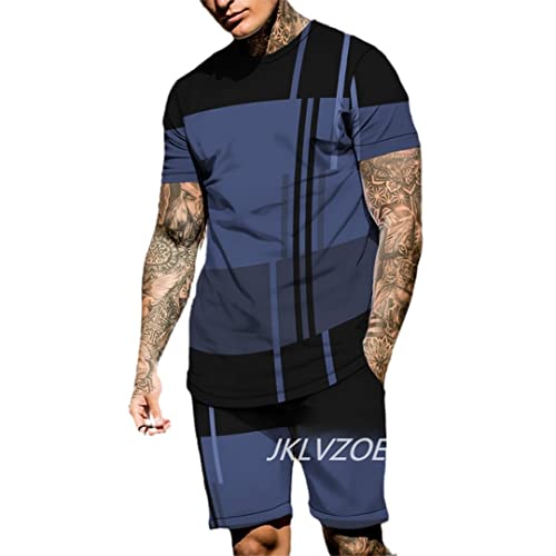 Ensemble imprimé 3D homme avec t-shirt manches courtes et short XS