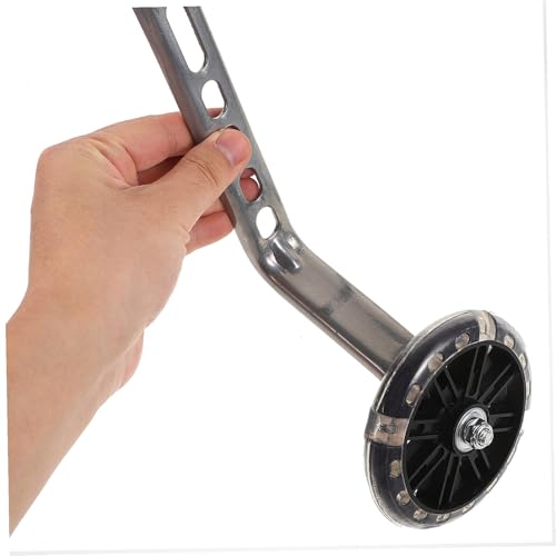 Ruedas de entrenamiento MAGICLULU para bicicleta con luz LED intermitente, ruedas auxiliares de repuesto para bicicleta, juego de soporte negro para principiantes y seguridad al andar en bicicleta miniatura 4