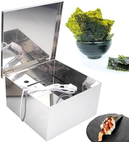 Stainless Steel Seaweed Drying Box with Adjustable Temperature, Glowing Light Bulb & 4 Insulating Feet for Baking Seaweed, Vegetables, Sushi & Snacks