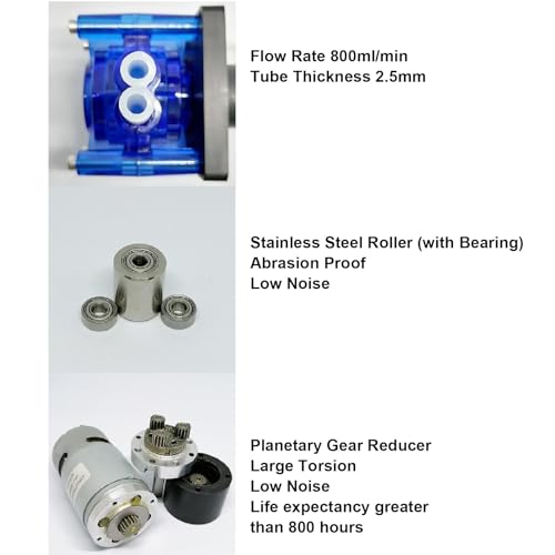Pompe péristaltique avec fixation de tube sécurisée anti-fuite pour machine 12V - 4