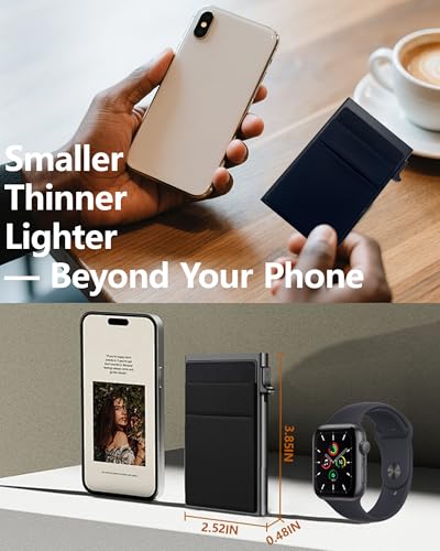 Ultra-Slim Metal Wallet for Men - RFID Blocking Minimalist Pop Up Card Holder, Elastic Pocket for Cash and Coins4