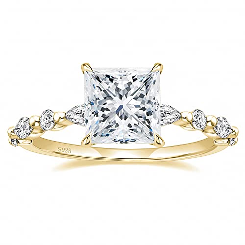 Bague de fiançailles pour femme alliance halo princesse en argent 925 idéale pour votre union