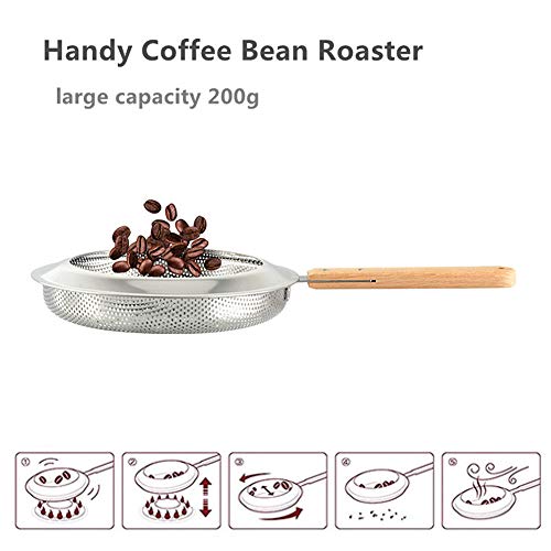 Handheld koffiebranderij Draagbare huishoudelijke roestvrijstalen koffiebranderij Koffiebonen noten walnoot roosteren gereedschappen;-B - Image 5