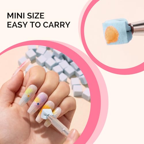 Image of MelodySusie 100Pcs Soft Nail Sponges for Ombre, Blue