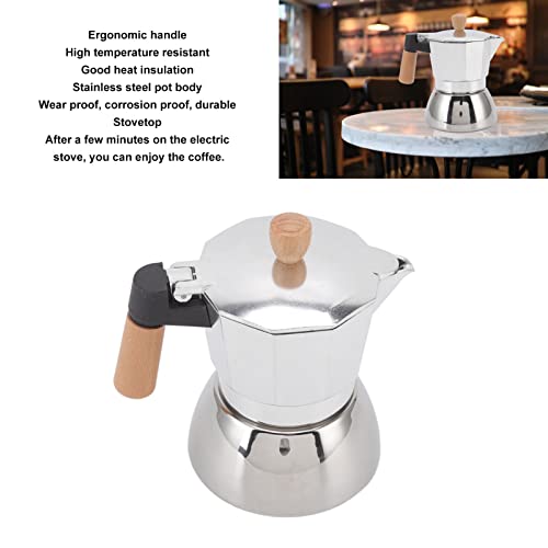 Image of Durable Wooden Handle Coffee Maker for Cafeteria, Home (300ml)
