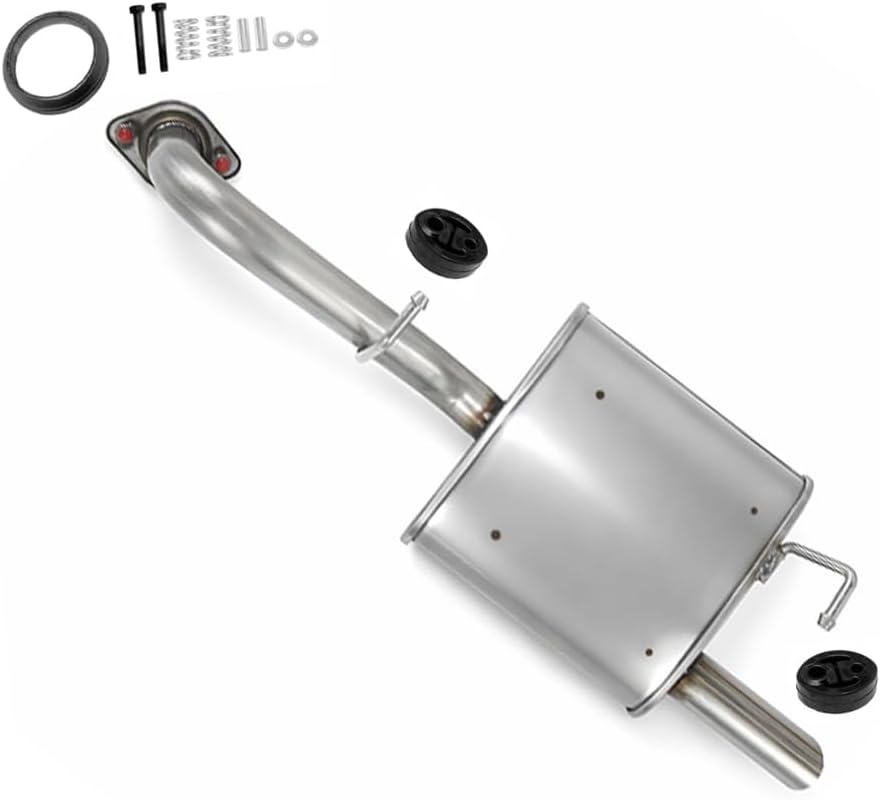 Exhaust Muffler Tail Pipe Compatible with Toyota Yaris 2006-2015 1.5L | Stainless Steel | Northeastern Exhaust | Includes Gasket, Hangers and Bolt Kit | Direct-Fit Replacement