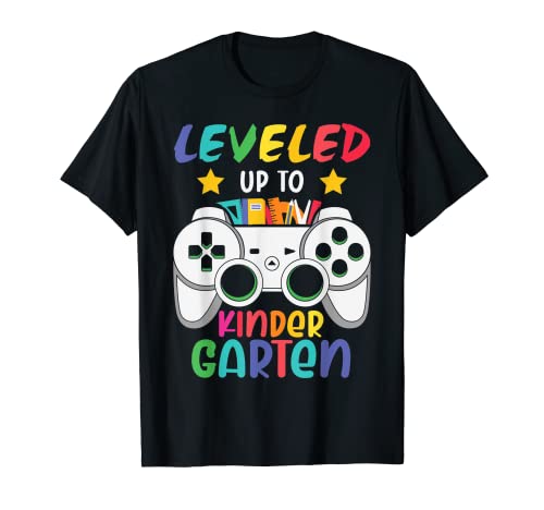 Leveled Up To Kindergarten Funny Back To School for Kids T-Shirt