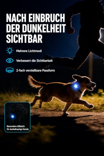 2 Stück Hundelicht, 8 Modi, wiederaufladbar, IPX7, Silikonband – Ansicht 7