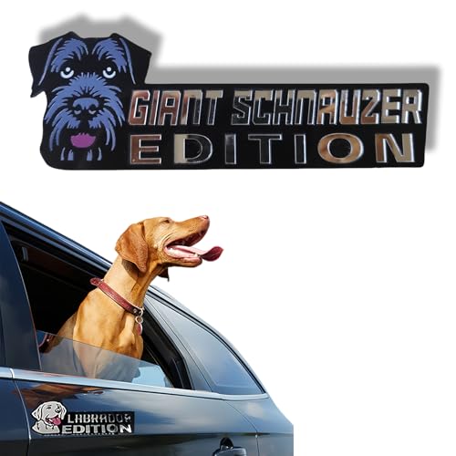 Image of Car Emblem: Dog Car Badge Laser Cutting Emblem Cool Decals Trucks German Shepherd Badge Corgi Edition Doodle Golden Retriever Vehicles Dachshund Addition Rottweiler (Giant Schnauzer)