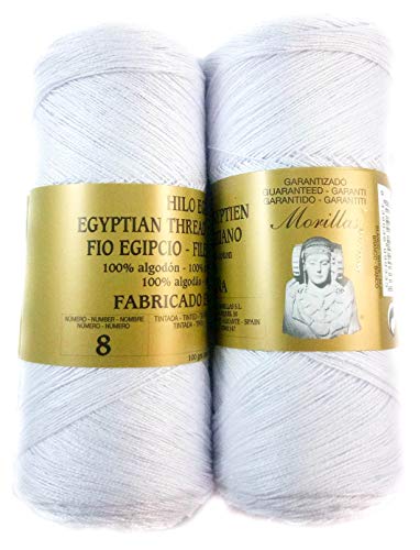 Molle Confezione 8 Gomitoli Zepelin Cotone Perlato Ne 5/2 - 100% Cotone Egiziano Mercerizzato, Colore Blu 29 Multicolor - Per Uncinetto E Maglia