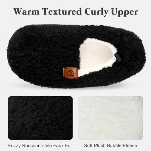 Women’s Soft Curly Slippers, Lightweight Closed-Back House Shoes with Memory Foam3