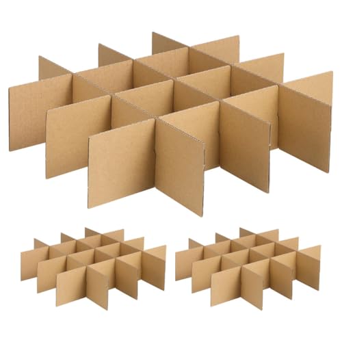 WRITWAA Divisores Reutilizables de Cartón para Cajas de Embalaje 18 Unidades Tamaño de Celda 82X82X80 MM para Organización y Transporte Seguro de Vajilla