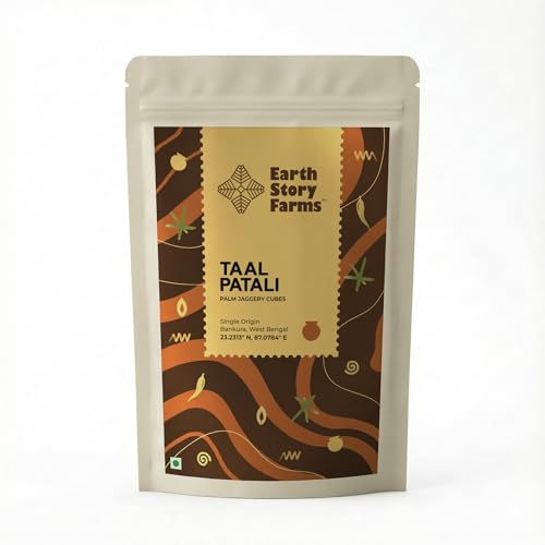 Image of Earth Story Farms Natural Palm jaggery Cubes | 100% Pure | Boosts Digestive System | Karupatti Mittai - 400gm