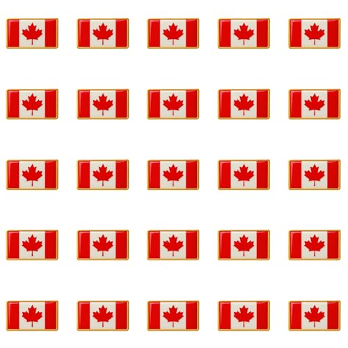 12/25/50/100 pieces small rectangle Canada flag Lapel pins badge bulk (25)
