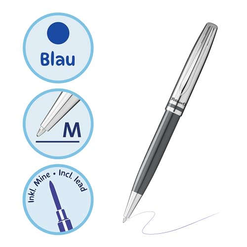 Pelikan Jazz Classic K35 Kugelschreiber Warmgrau, Metallkuli, nachfüllbar, mit Clip, elegantes Schreibgerät