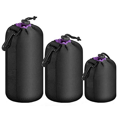 XSY カメラアクセサリ 一眼レフ 収納袋 ケース レンズバッグ 超柔らかい 防水 耐衝撃 保護カバー 3 レンズバッグ