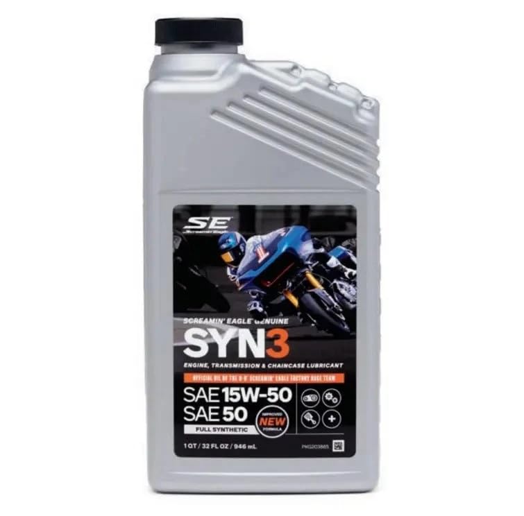 OLIO SINTETICO: Olio motore completamente sintetico Screamin Eagle Syn3 di alta qualità, specificamente formulato per motociclette Harley-D.