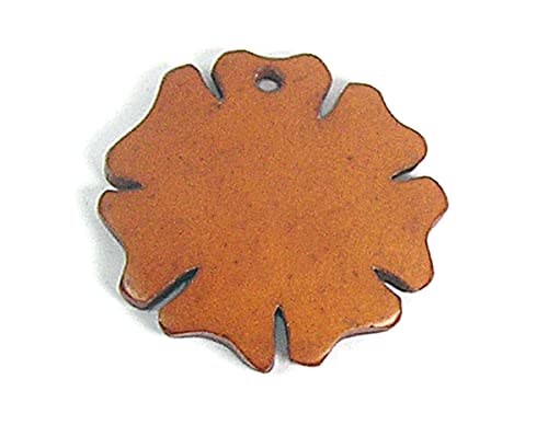 Pendentif en bois marguerite cirée marron 25mm lot de 50 breloques fleur