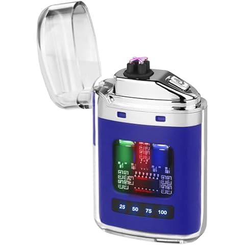 SUPRUS Arc Lighter Electric Rechargeable Lighter for Outdoors Camping LED Power Display (Blue) Cover