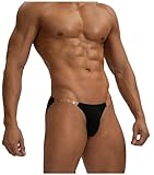 ZC8bdbd Herren-Unterwäsche Sexy Herren-Tanga Durchsichtiger Riemen Dünne Eisseide U-konvex Sport G-String Boxershorts Slips, Schwarz, Medium