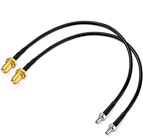 HUACAM HTS9 Adapter Anschluss TS9 Stecker auf SMA Buchse Kabel schwarz 20 cm für externe Antenne kompatibel Router 4G LTE Huawei und Modem Hotspot 20cm, 2 pack Cover