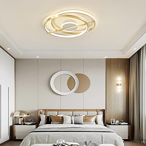 Plafonnier LED à intensité variable doré pour éclairage de chambre - 7