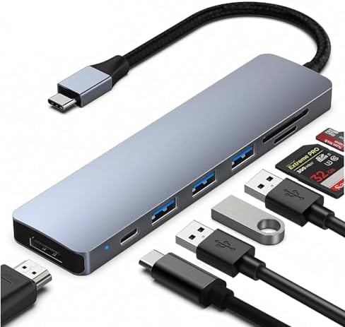 NFMAXONE Hub USB C 7 en 1, Adaptador Tipo C Hub USB con HDMI 4K, ...