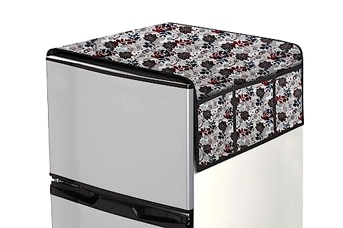Image of Stylista Refridgerator top Cover Suitable for Samsung RR20A271BU8 /NL, 192 Liter Fridge, Dimension (WXD) 65x111 CM, Traditional Pattern Cream