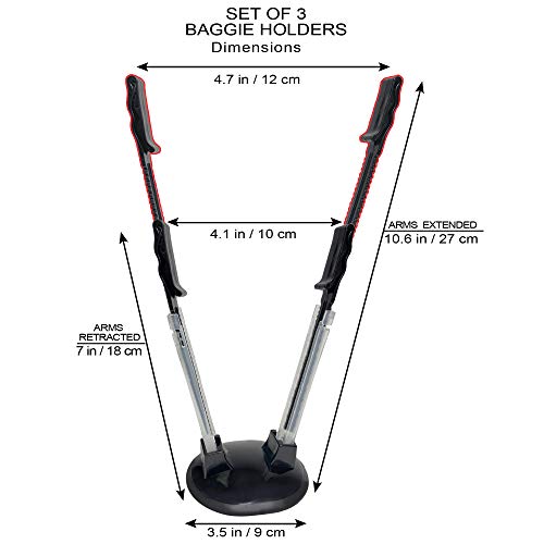 3 Pack Baggy Rack Holder For Meal Prep Bag, Compatible Ziplock Bag Storage Organizer, Hands Free Adjustable Food Prep Baggie Holder Stand, Reusable Sandwich Bags Freezer Bag Holder (Black White Gray) #TOP4