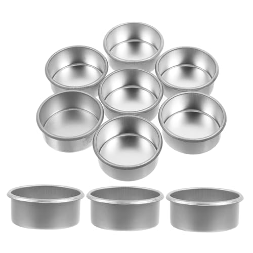 FUNOMOCYA Candle Holder Christmas 10 Pack Silver Metal Empty Candle Cups Tealight Holder Centerpiece Decorative for Home Decor