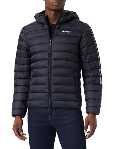 Champion Herren Outdoor-American Tape Hooded Jacke, Schwarz, L
