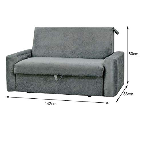 Sofá-Cama Casal 2 Lugares com Baú Carol Suede Amassado Cinza 4 Sofá-Cama Casal 2 Lugares com Baú Carol Suede Amassado Cinza - Imagem 4
