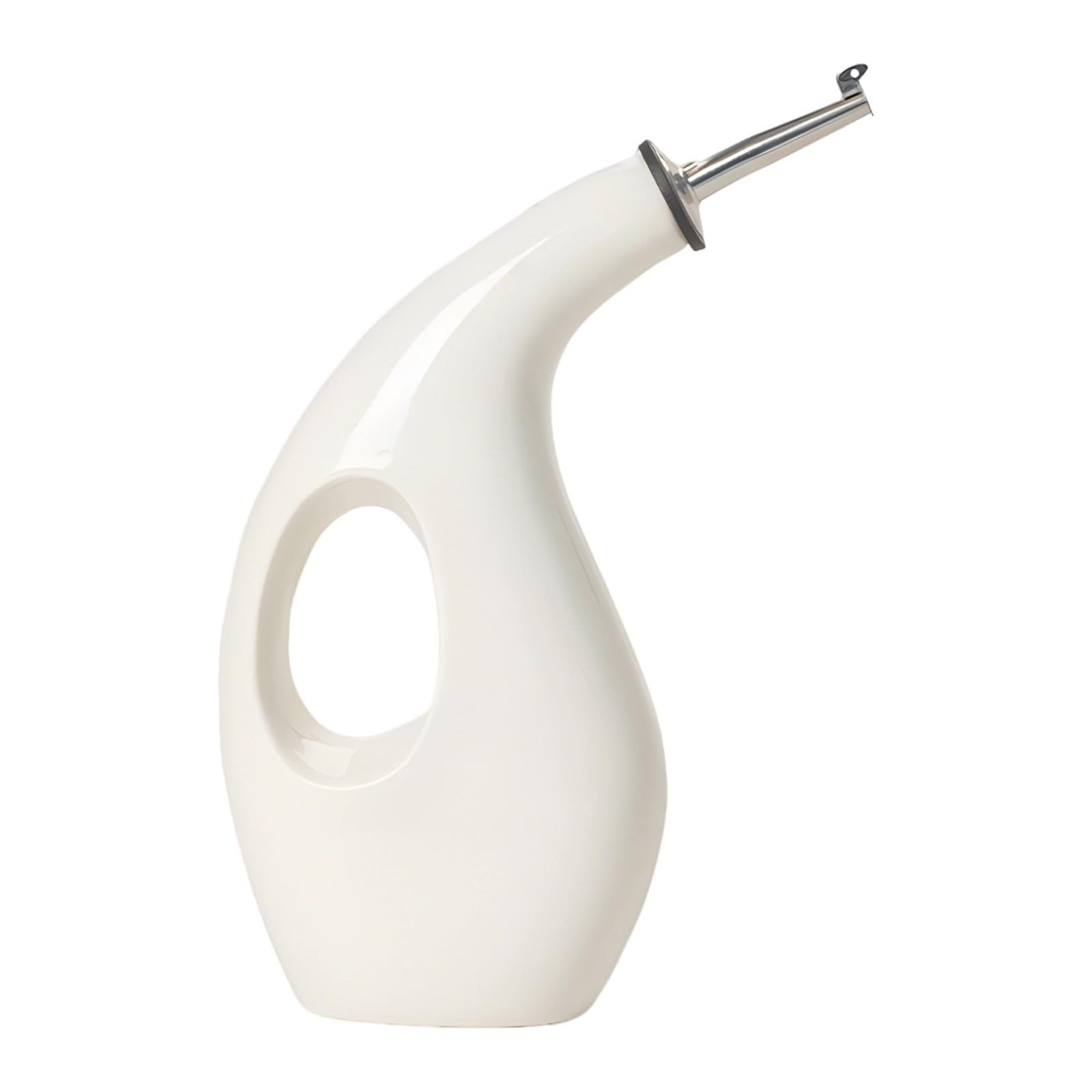 Packool 16.91 oz / 500 mL Ceramic Olive Oil Dispenser Bottle, Kitchen Vinegar Storage Bottle with No-Drip Spout, Ergonomic Handle, Easy-to-Clean for Home Use, Opaque Cruet, Safe and Odorless