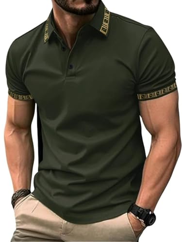 Image of GRECIILOOKS Tshirt for Man | Polycotton Regular Fit Half Sleeve Mens Tshirt | Polo Casual T Shirt for Man | Perfect for Golf, Travel & Outdoor Casual Look