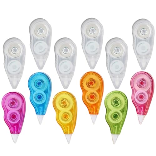 PRETYZOOM Rubans Correcteurs Portables pour Documents Scolaires et Papier Instantanée Matériel Scolaire Pratique en Plastique Lot de 12 Instantanée pour Étudiants et Garçon et Filles
