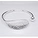 Weishu 925 Sterling Silver Leaf Feather Bracelets & Bangles for Women Wedding Gift Adjustable Bracelet Birthday Leaf-Shaped Cuff Jewelry