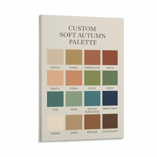 Soft Autumn Colour Palette Poster Neutrals Warm Shades Fashion Design