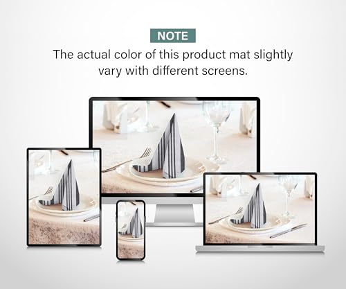 RUVANTI Kitchen Cloth Napkins Dinner Napkins,Soft&Comfortable Cotton Napkins.Red & Green Multi Color Linen Napkins for Family (12 Pack, Dark Grey Stripe)