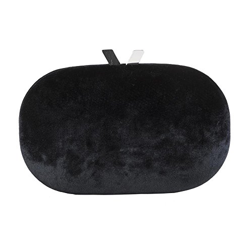 Sac clutch Adele noire en velours damassé chic ACACA025NER