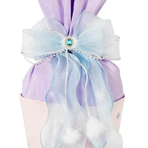 BOFUNX Schultütenschleife Blau Schneeflocken 40x20cm