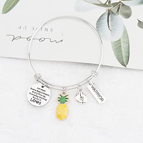 Image of MYOSPARK IVF Infertility Warrior Pineapple Gift Infertility Mom Jewelry IVF Mom Everyday Waiting Worth It Bracelet Infertility Mom Encouragement Gift
