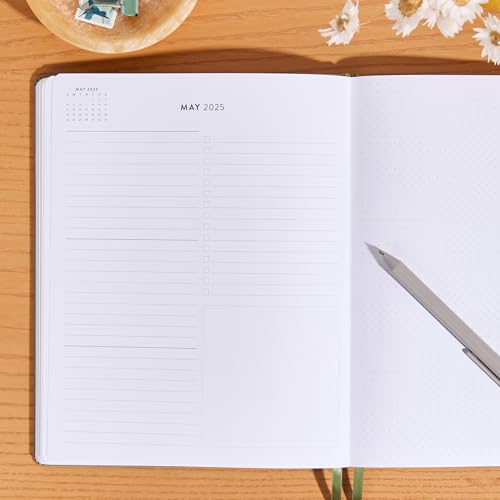 Erin Condren 2025 Softbound Focused Planner (Jan - Dec 2025), 8” x 10” 12-Month Weekly & Monthly Planner Journal, Horizontal Layout, Soft Cover, Layflat Binding, Basil Cover & Focused Interior