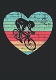Retro Vintage Grunge Herz Radsport Radfahrer: Notizbuch | Notebook | Liniert, DIN A4 (21 x 29,7 cm), 120 Seiten, creme-farbenes Papier, mattes Cover