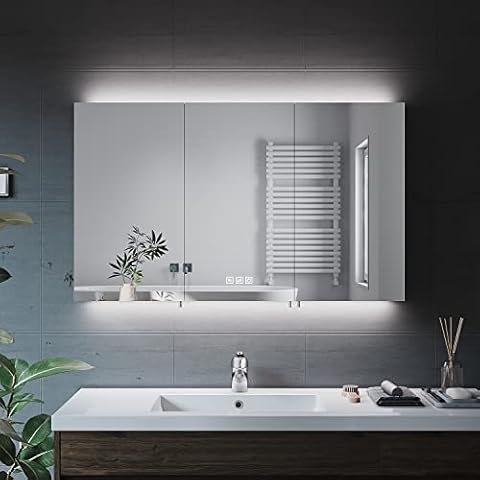 ELEGANT Triple Door Bathroom Cabinet with Demister Cover
